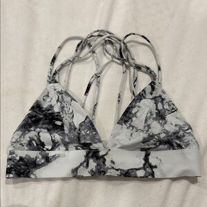 PINK Victoria's Secret Black and White Strappy Sports Bra